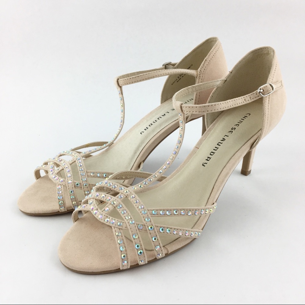 NWOB Kirstie Bling Strappy Heels Prom Wedding 9.5
